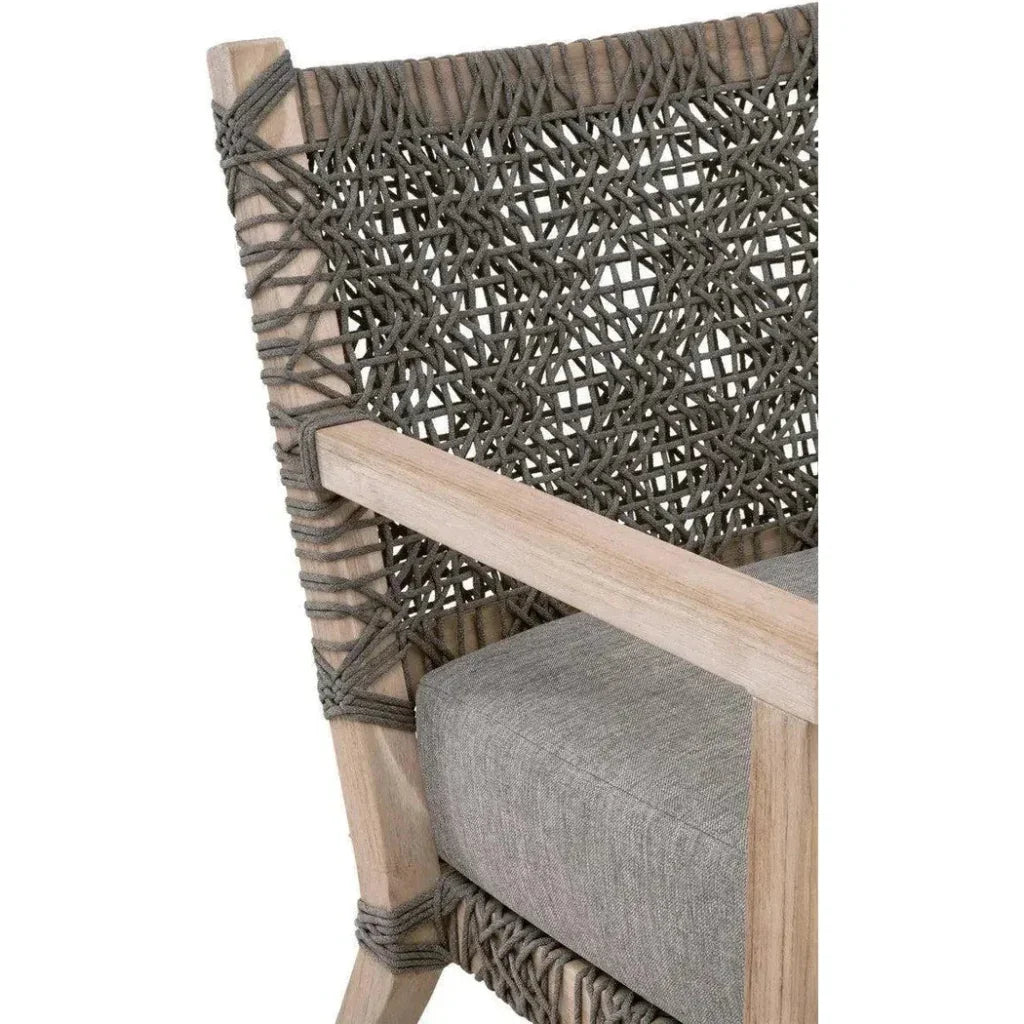 Costa Outdoor Club Chair Gray Teak-Outdoor Accent Chairs-Essentials For Living-LOOMLAN