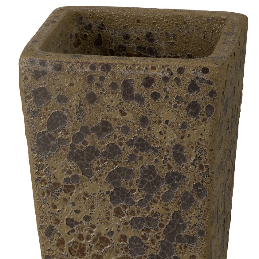 Emissary Crisco Square Bubble Yellow Tall Outdoor Planter