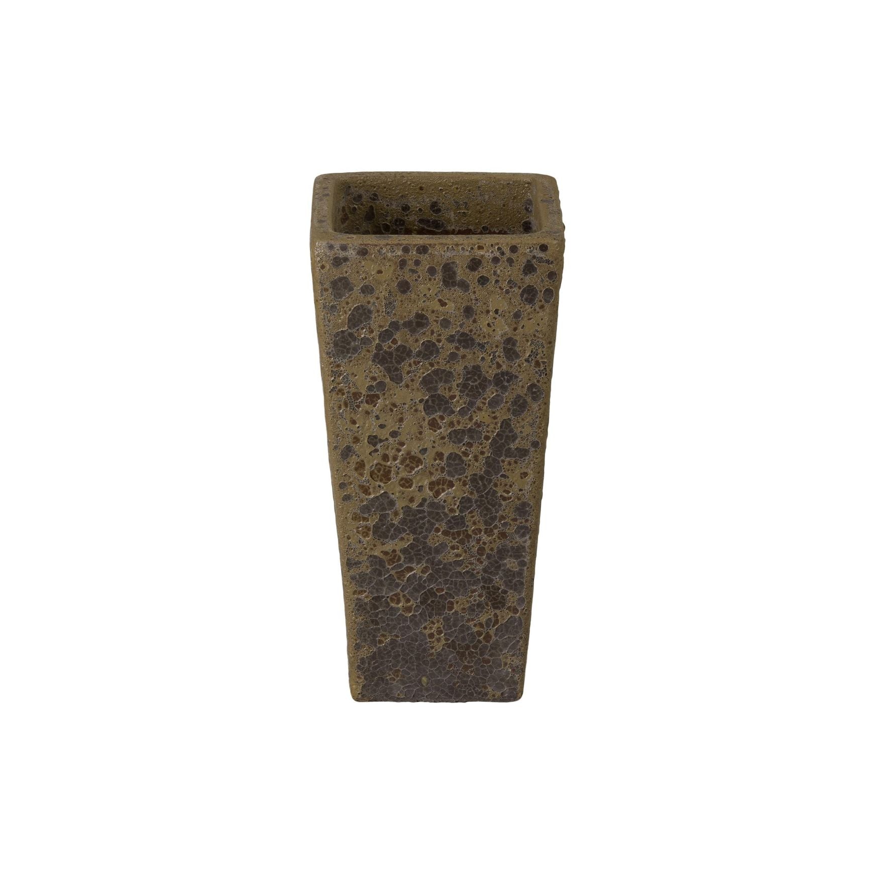 Emissary Crisco Square Bubble Yellow Tall Outdoor Planter