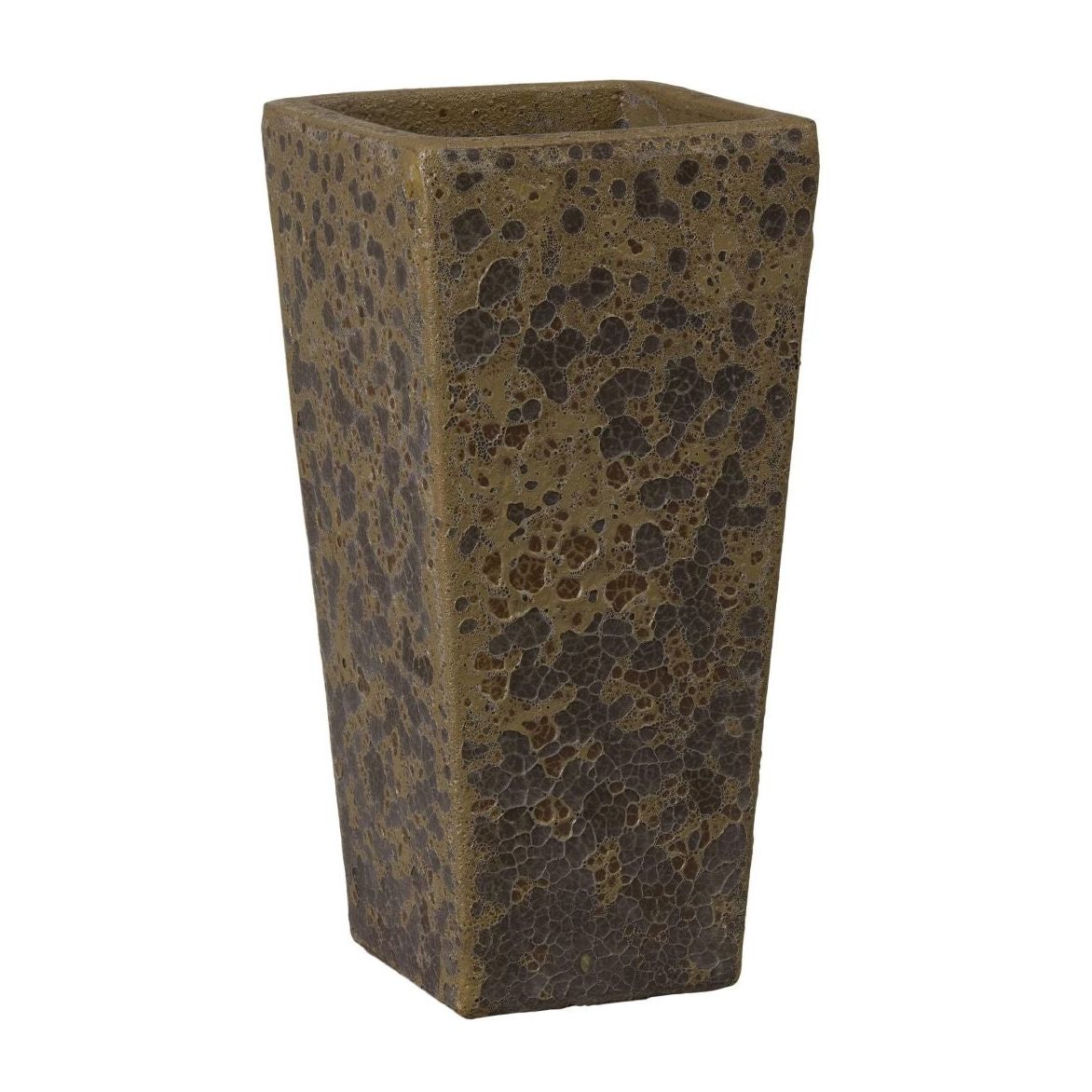 Emissary Crisco Square Bubble Yellow Tall Outdoor Planter