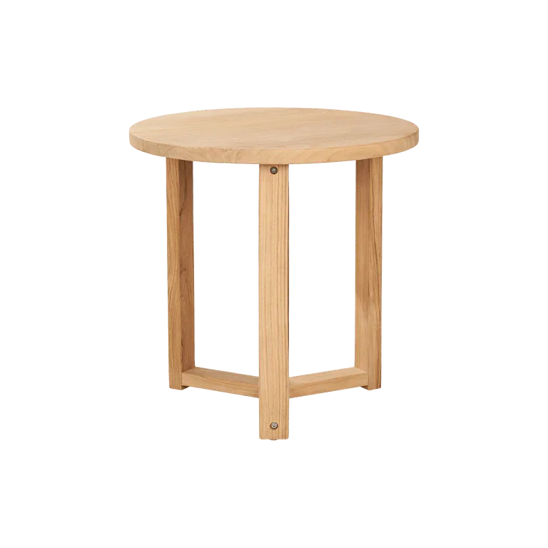 HiTeak Cross Legs Nesting Teak Patio Side Table
