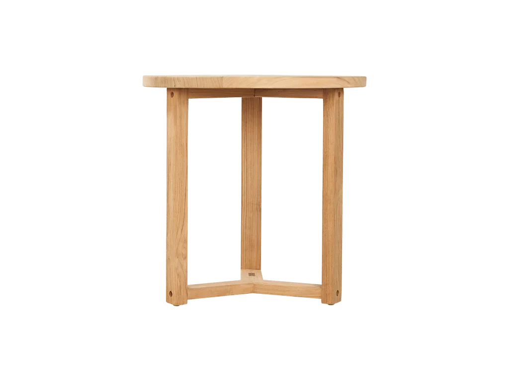 HiTeak Cross Legs Nesting Teak Patio Side Table