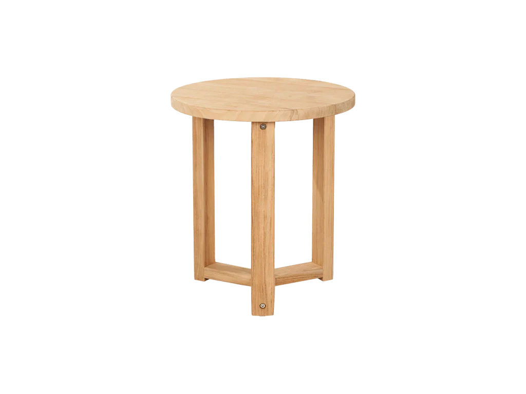 HiTeak Cross Legs Nesting Teak Patio Side Table