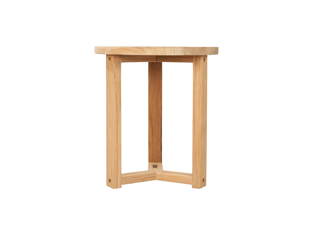 HiTeak Cross Legs Nesting Teak Patio Side Table