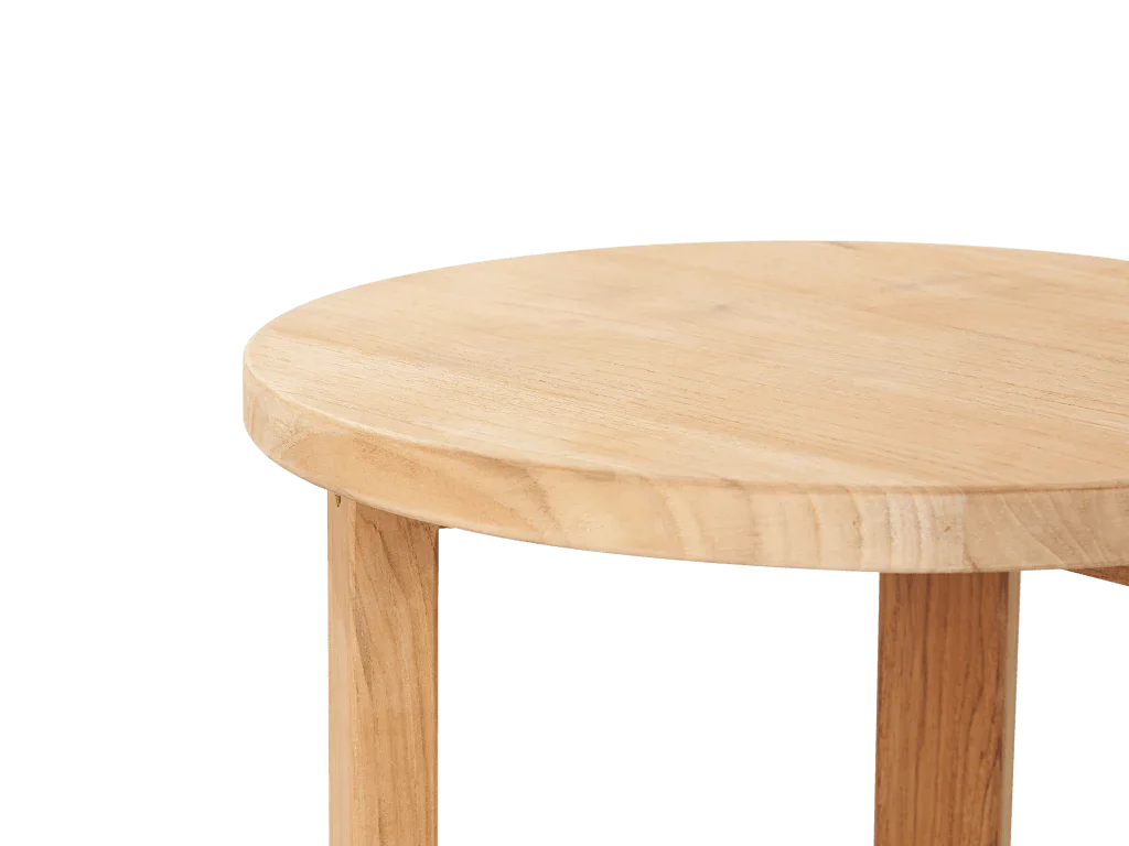 HiTeak Cross Legs Nesting Teak Patio Side Table