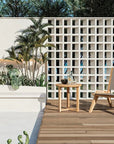 HiTeak Cross Legs Nesting Teak Patio Side Table