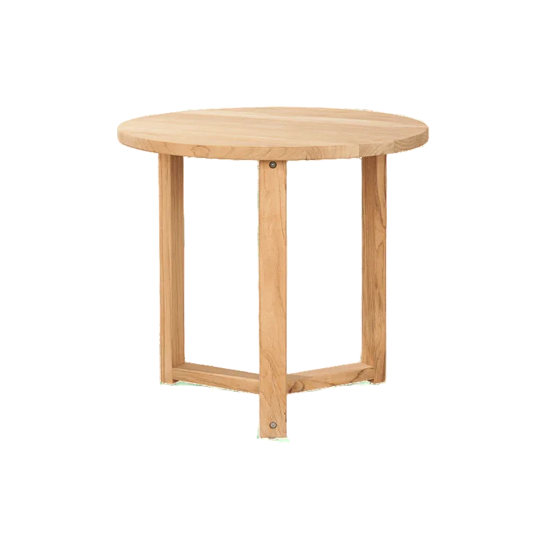 HiTeak Cross Legs Nesting Teak Patio Side Table