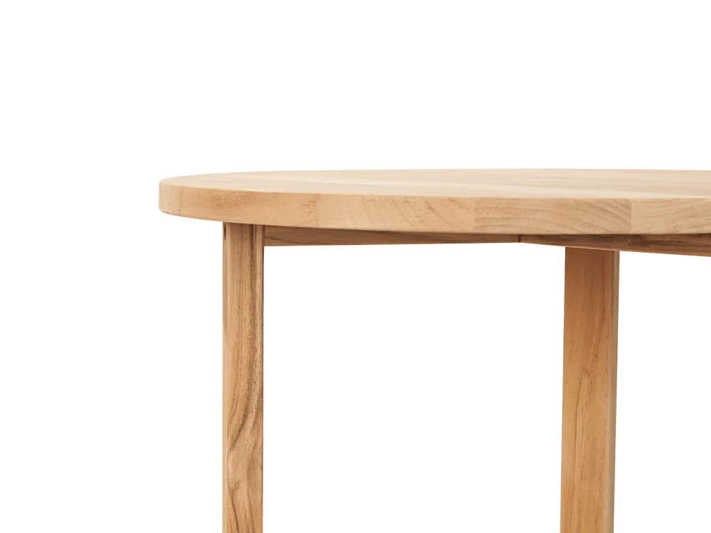 HiTeak Cross Legs Nesting Teak Patio Side Table