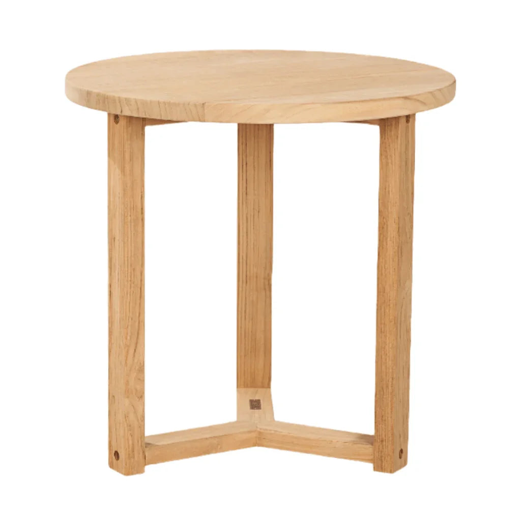 HiTeak Cross Legs Nesting Teak Patio Side Table