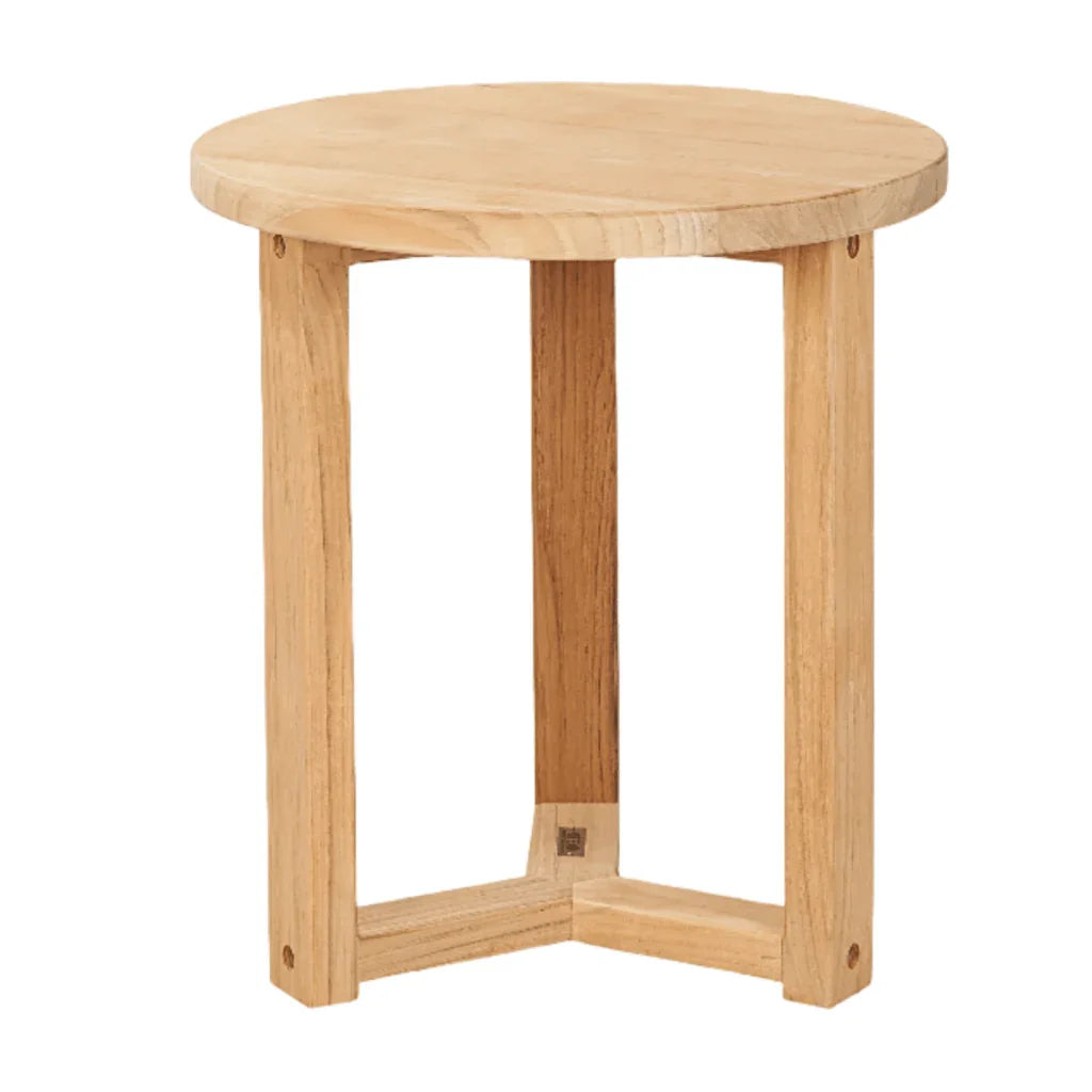 HiTeak Cross Legs Nesting Teak Patio Side Table