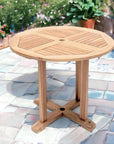 HiTeak Curtis 35.5-inch Round Outdoor Dining Table