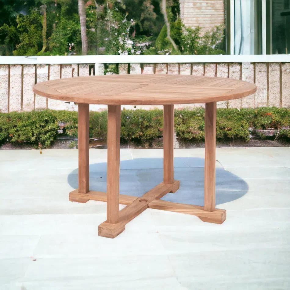 HiTeak Curtis 47.25-inch Round Outdoor Dining Table