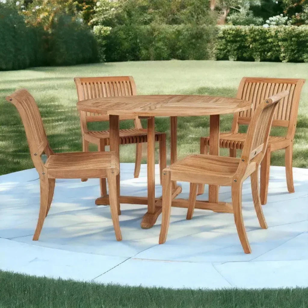 HiTeak Curtis 47.25-inch Round Outdoor Dining Table