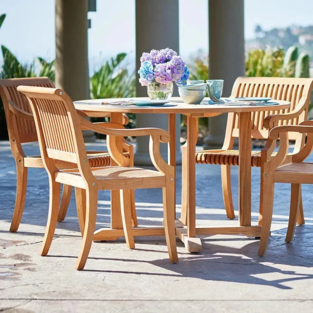 HiTeak Curtis 47.25-inch Round Outdoor Dining Table