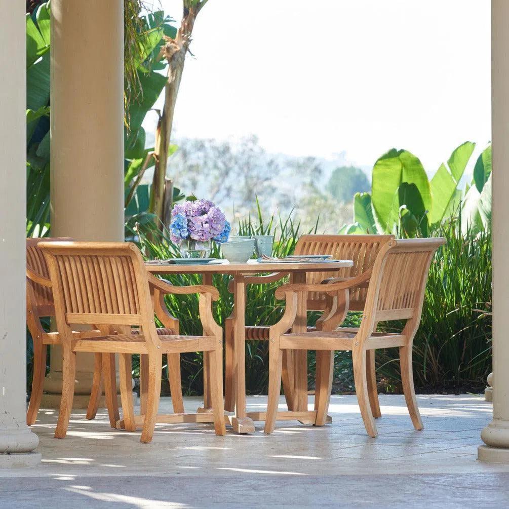 HiTeak Curtis 47.25-inch Round Outdoor Dining Table