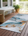 LOOMLAN Rugs Daeanor Blue Washable Indoor-Outdoor Rug