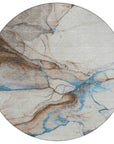 LOOMLAN Rugs Daeanor Brown Washable Indoor-Outdoor Rug