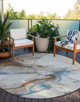 LOOMLAN Rugs Daeanor Brown Washable Indoor-Outdoor Rug