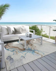 LOOMLAN Rugs Daeanor Brown Washable Indoor-Outdoor Rug
