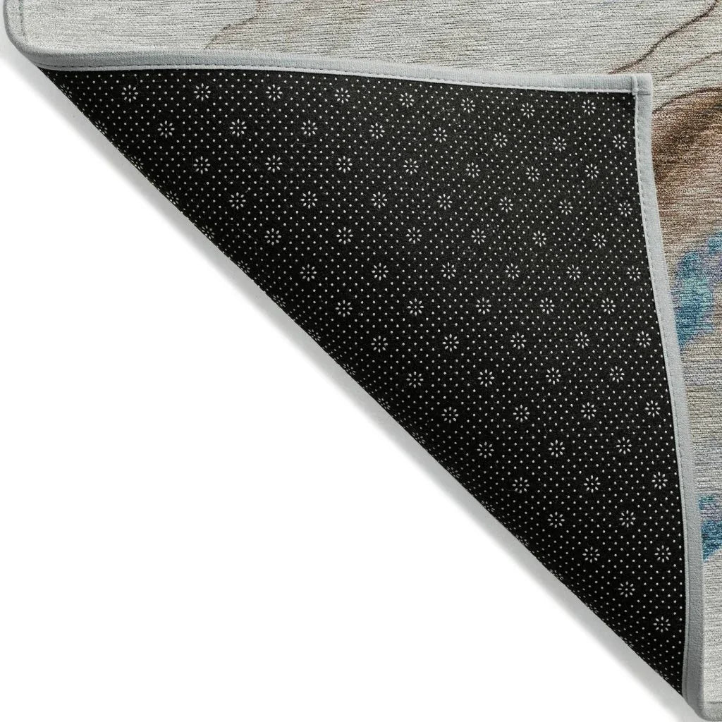 LOOMLAN Rugs Daeanor Brown Washable Indoor-Outdoor Rug