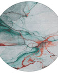 LOOMLAN Rugs Daeanor Teal Washable Indoor-Outdoor Rug