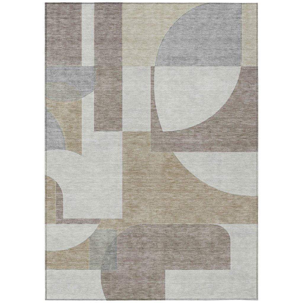 LOOMLAN Rugs Daeel Brown Washable Indoor-Outdoor Rug