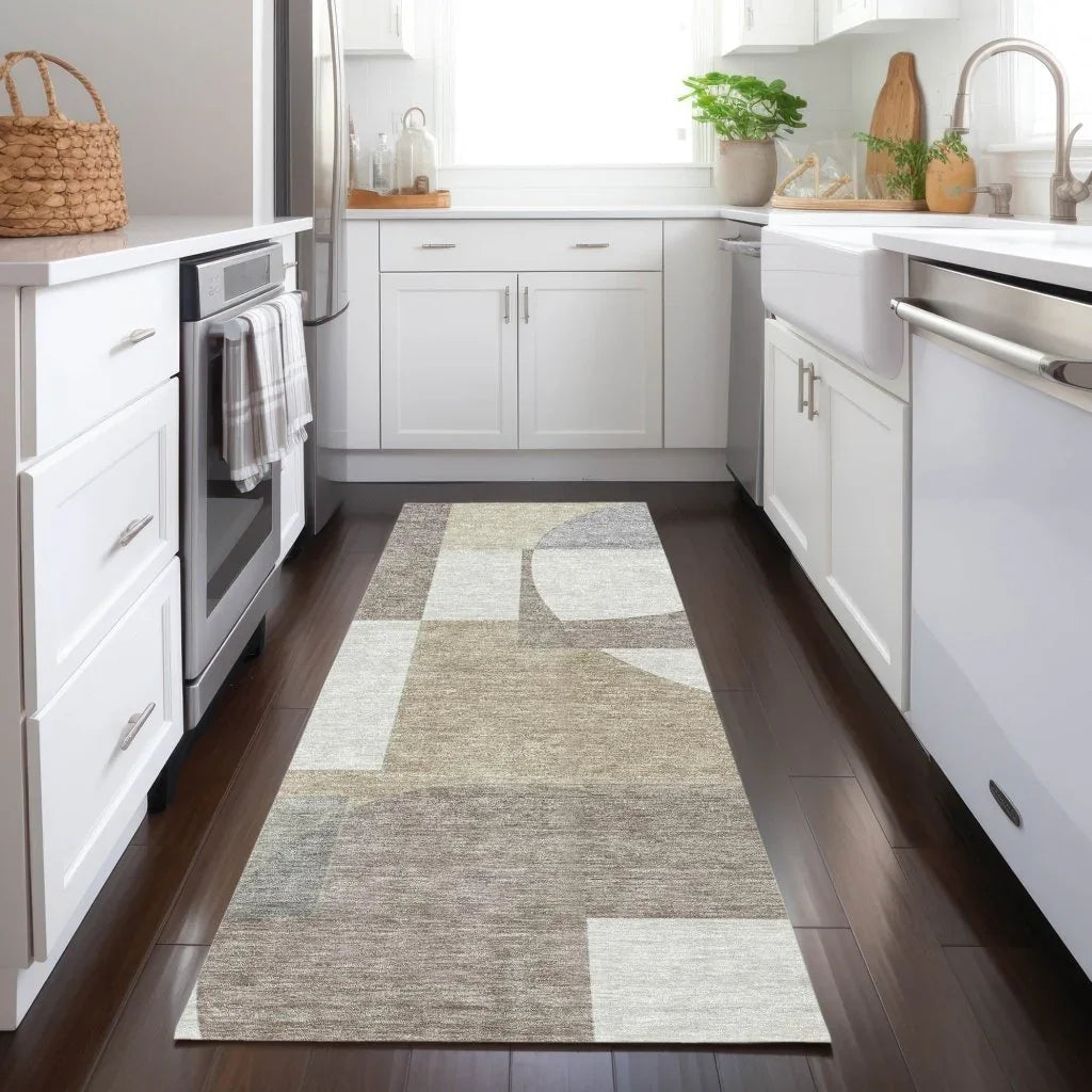 LOOMLAN Rugs Daeel Brown Washable Indoor-Outdoor Rug