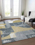 LOOMLAN Rugs Daeel Gray Washable Indoor-Outdoor Rug