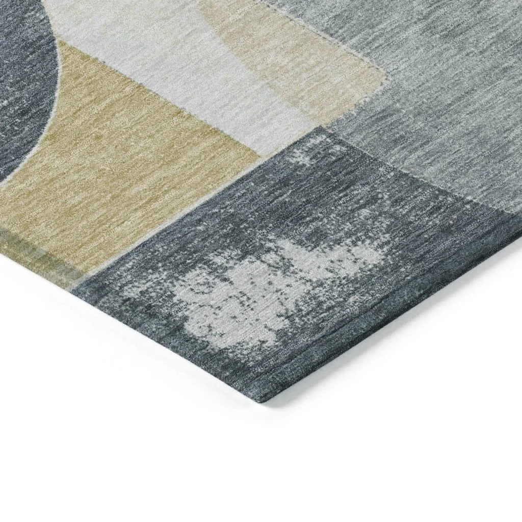 LOOMLAN Rugs Daeel Gray Washable Indoor-Outdoor Rug