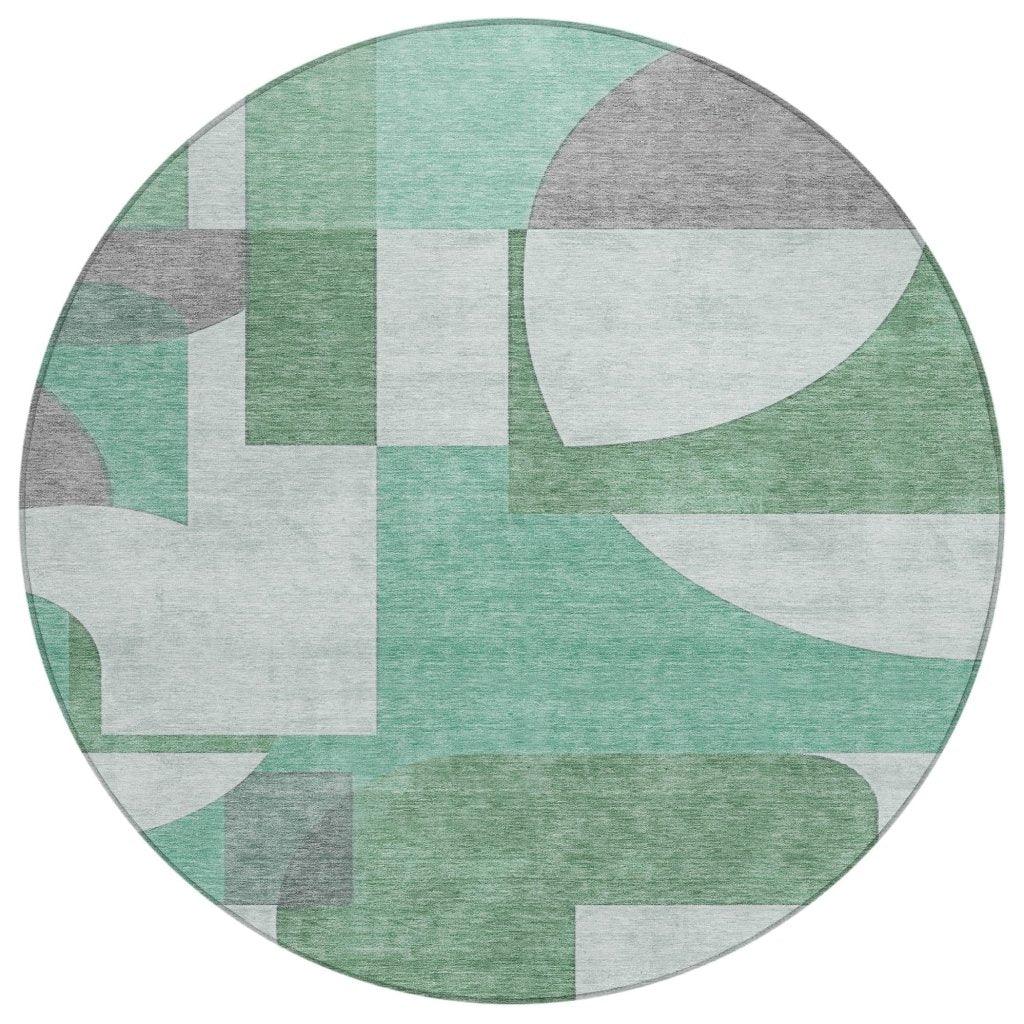 LOOMLAN Rugs Daeel Green Washable Indoor-Outdoor Rug