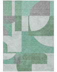 LOOMLAN Rugs Daeel Green Washable Indoor-Outdoor Rug