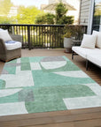 LOOMLAN Rugs Daeel Green Washable Indoor-Outdoor Rug