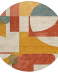 LOOMLAN Rugs Daeel Orange Washable Indoor-Outdoor Rug
