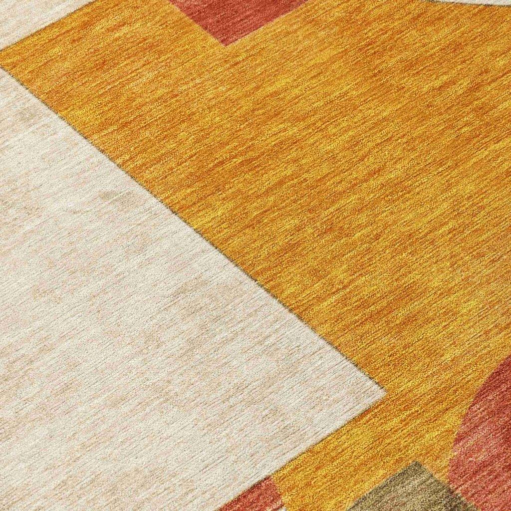 LOOMLAN Rugs Daeel Orange Washable Indoor-Outdoor Rug