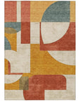 LOOMLAN Rugs Daeel Orange Washable Indoor-Outdoor Rug