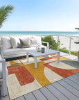 LOOMLAN Rugs Daeel Orange Washable Indoor-Outdoor Rug