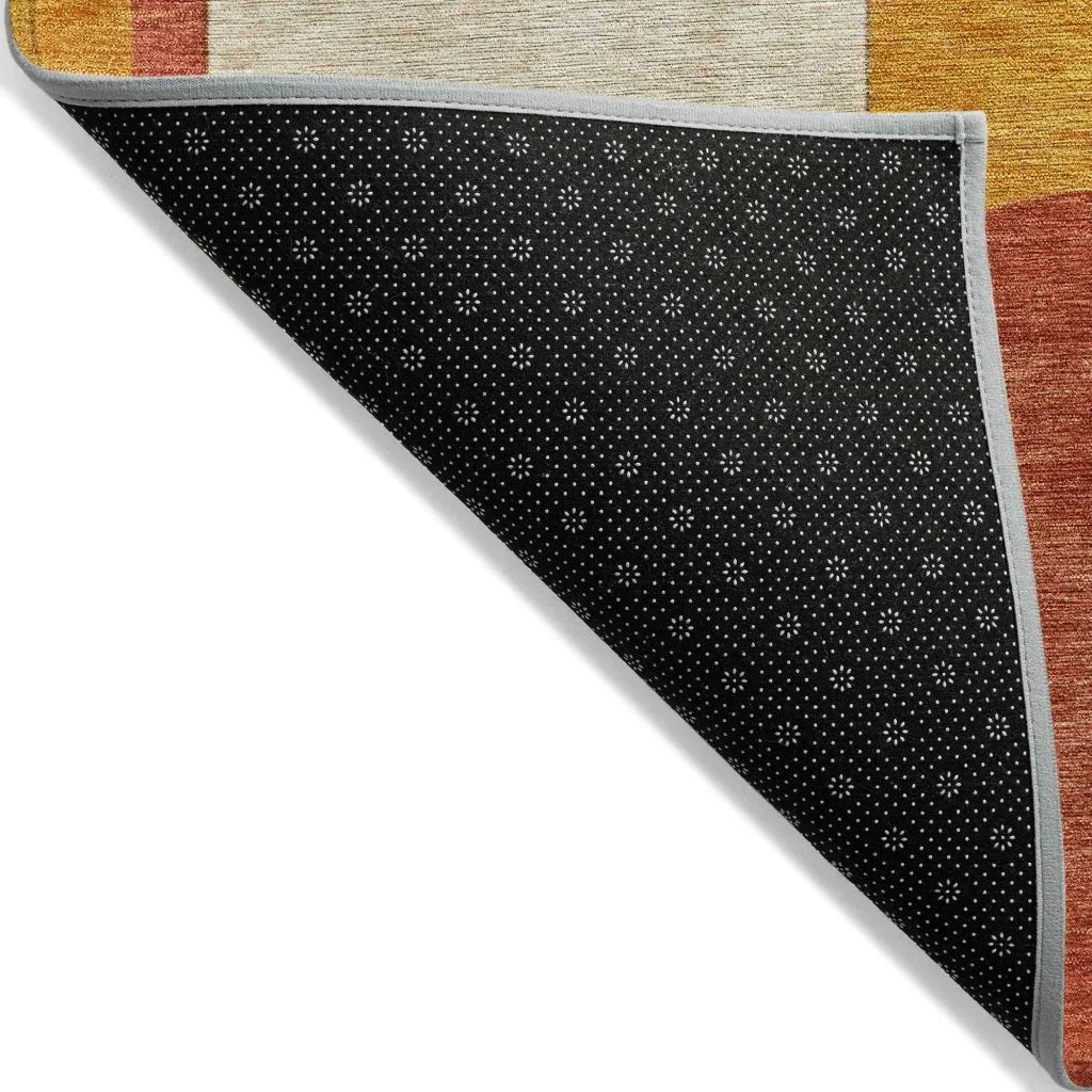 LOOMLAN Rugs Daeel Orange Washable Indoor-Outdoor Rug