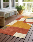 LOOMLAN Rugs Daeel Orange Washable Indoor-Outdoor Rug
