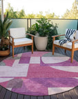 LOOMLAN Rugs Daeel Pink Washable Indoor-Outdoor Rug