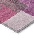 LOOMLAN Rugs Daeel Pink Washable Indoor-Outdoor Rug