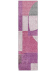 LOOMLAN Rugs Daeel Pink Washable Indoor-Outdoor Rug