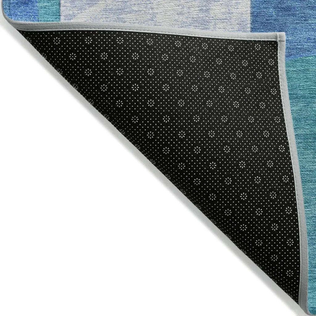 LOOMLAN Rugs Daeel Teal Washable Indoor-Outdoor Rug