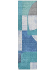 LOOMLAN Rugs Daeel Teal Washable Indoor-Outdoor Rug