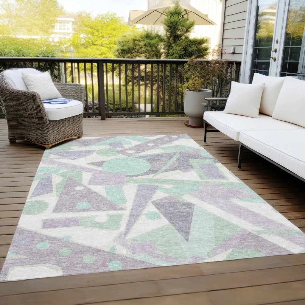LOOMLAN Rugs Daeir Lilac Washable Indoor-Outdoor Rug