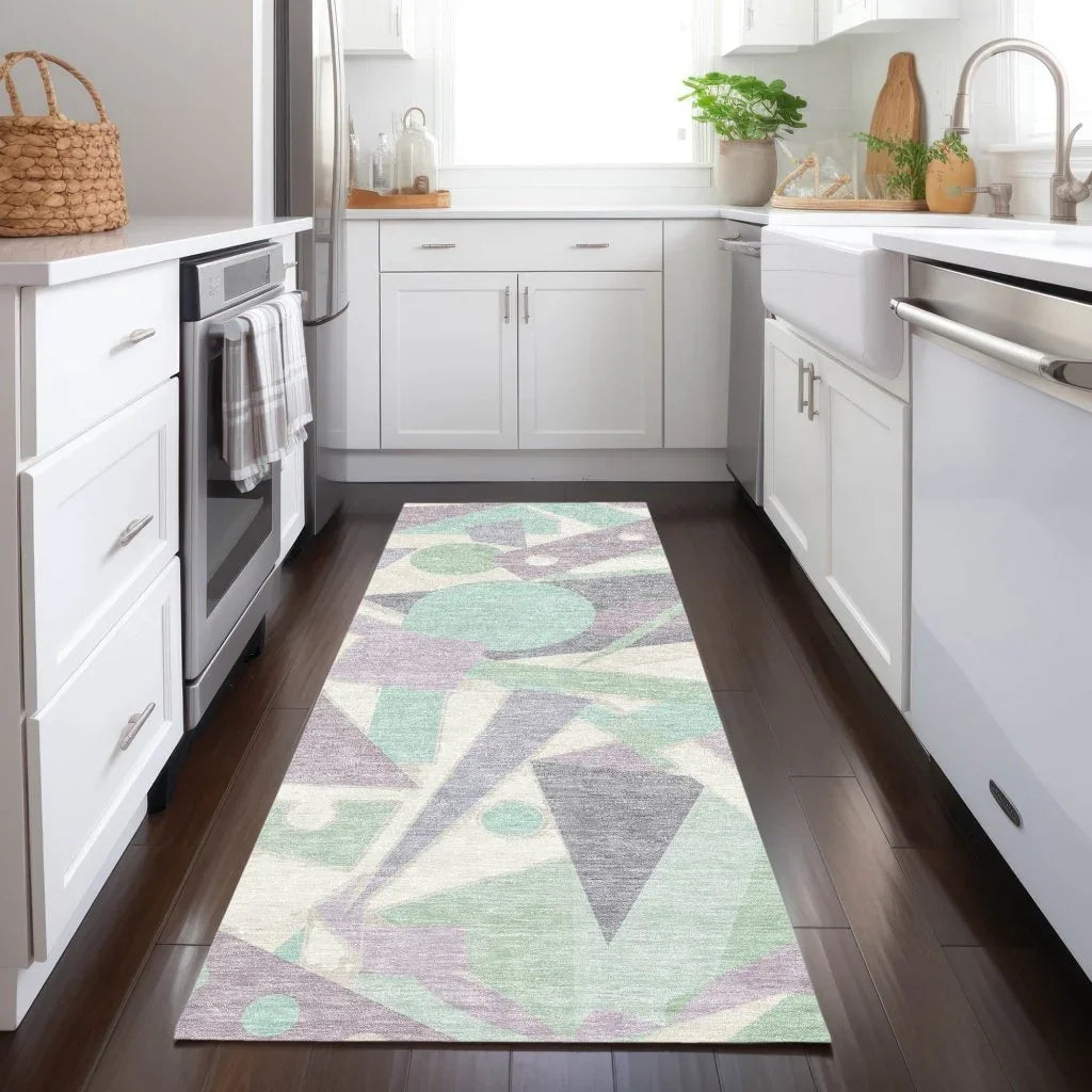 LOOMLAN Rugs Daeir Lilac Washable Indoor-Outdoor Rug