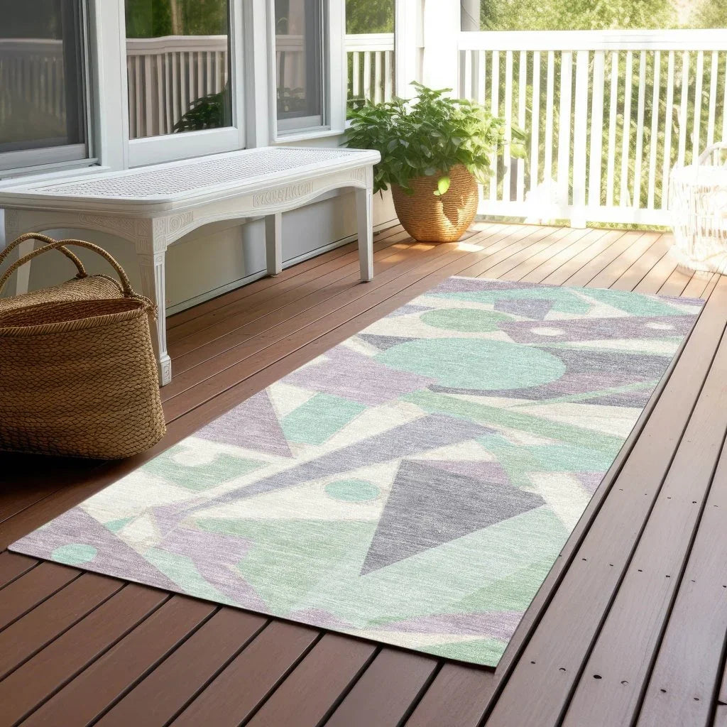 LOOMLAN Rugs Daeir Lilac Washable Indoor-Outdoor Rug
