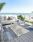 LOOMLAN Rugs Daeira Blue Washable Indoor-Outdoor Rug
