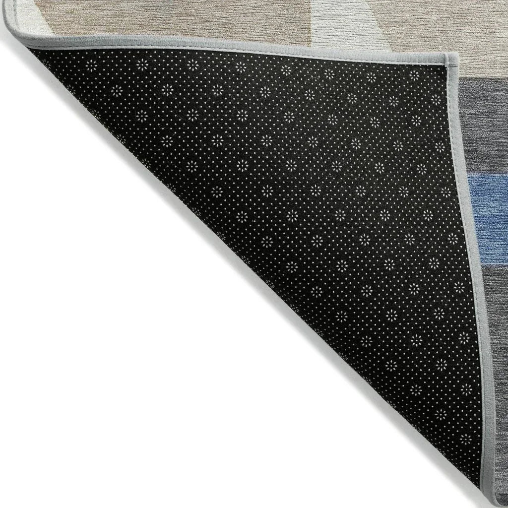 LOOMLAN Rugs Daeira Blue Washable Indoor-Outdoor Rug
