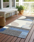 LOOMLAN Rugs Daeira Blue Washable Indoor-Outdoor Rug
