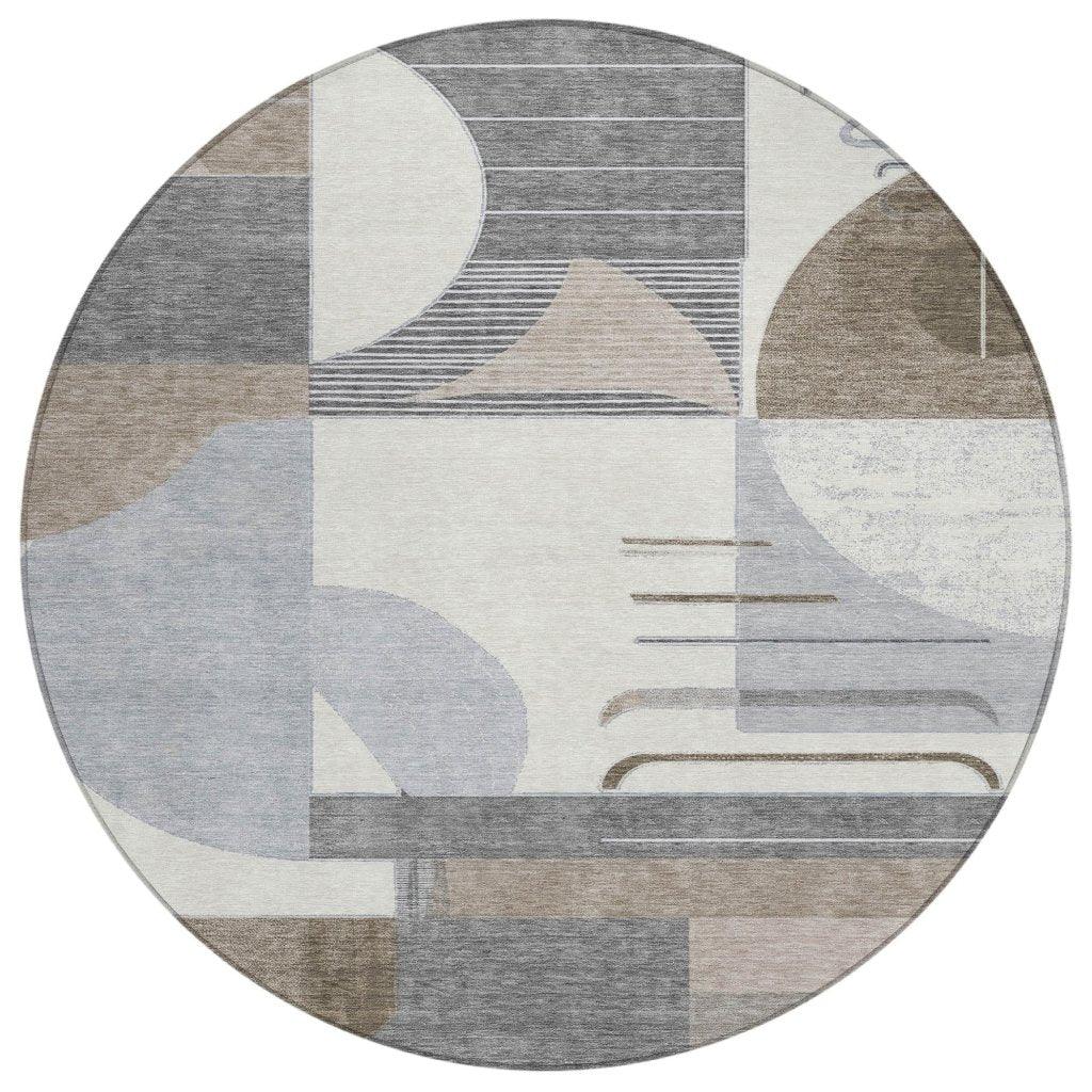 LOOMLAN Rugs Daeira Brown Washable Indoor-Outdoor Rug